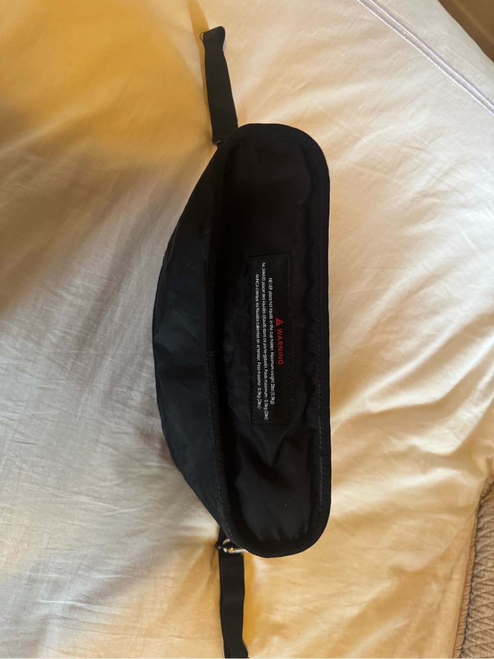 HAPP Brand Quilted Black Stroller Organizer with Gold Medallion - Picture 6 of 6